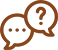 Icon image of speech bubbles with question mark and ellipses.